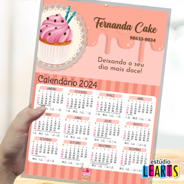 Calendario de Parede Cupcake Teresina